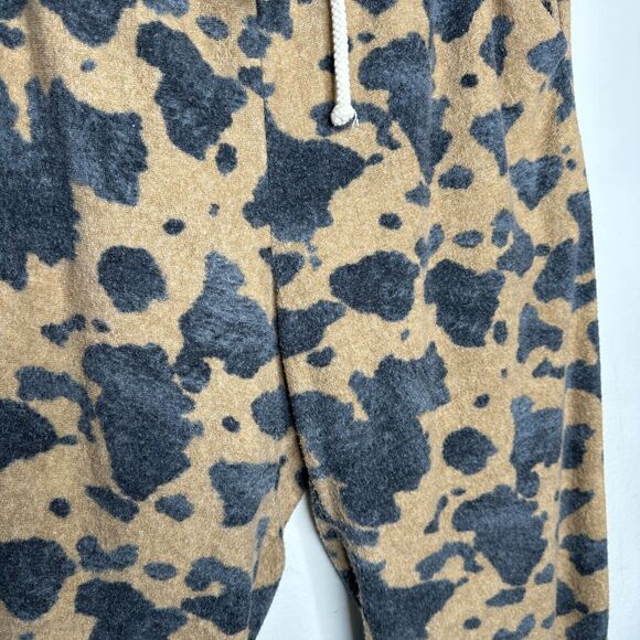 Entro Muted Tan and Black Cheetah Print Drawstring Jogger Pants With Pockets L - Picture 3 of 14